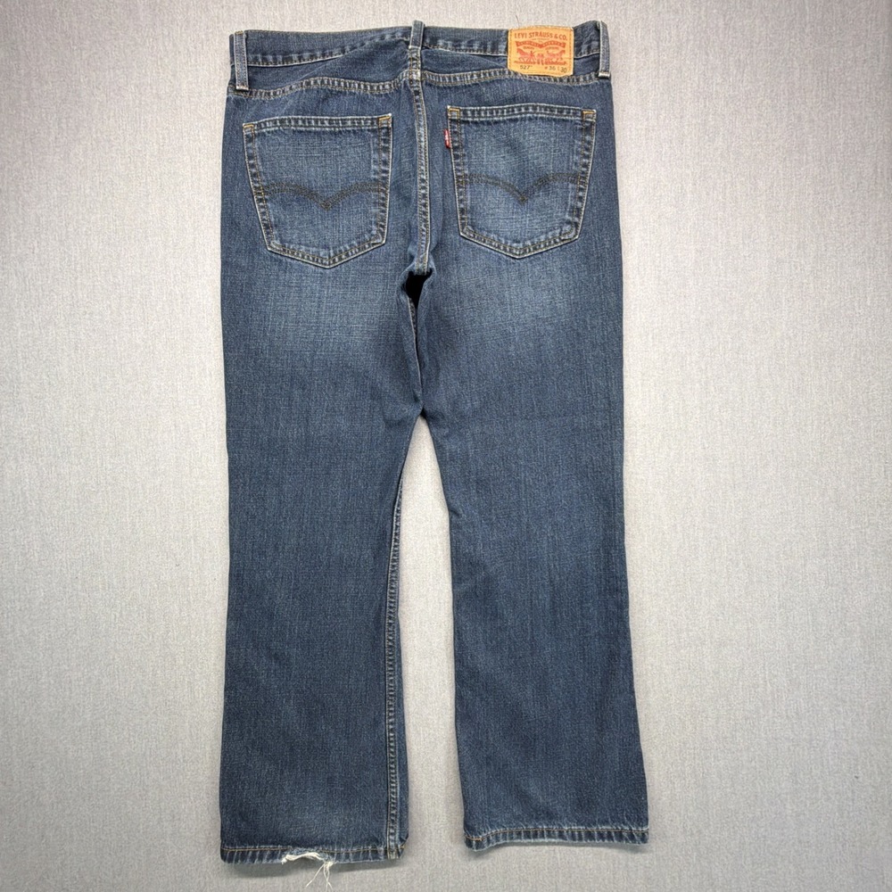 Levis 527 Jeans‎ Mens 36x30 (Fits 36x28) Blue Straight Dark Wash Denim Western